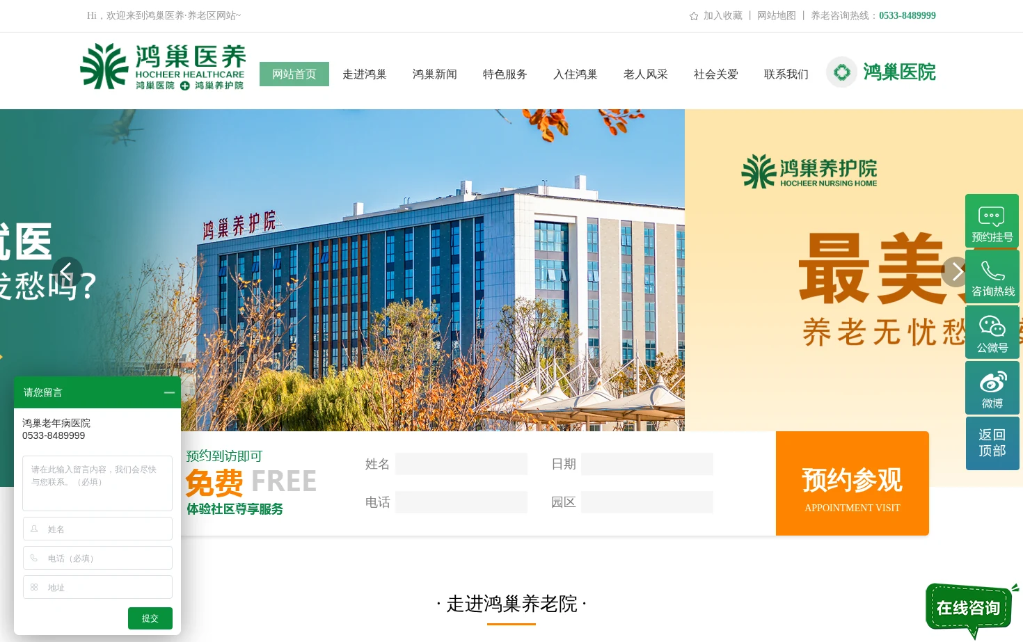 鸿巢养护院 页面快照